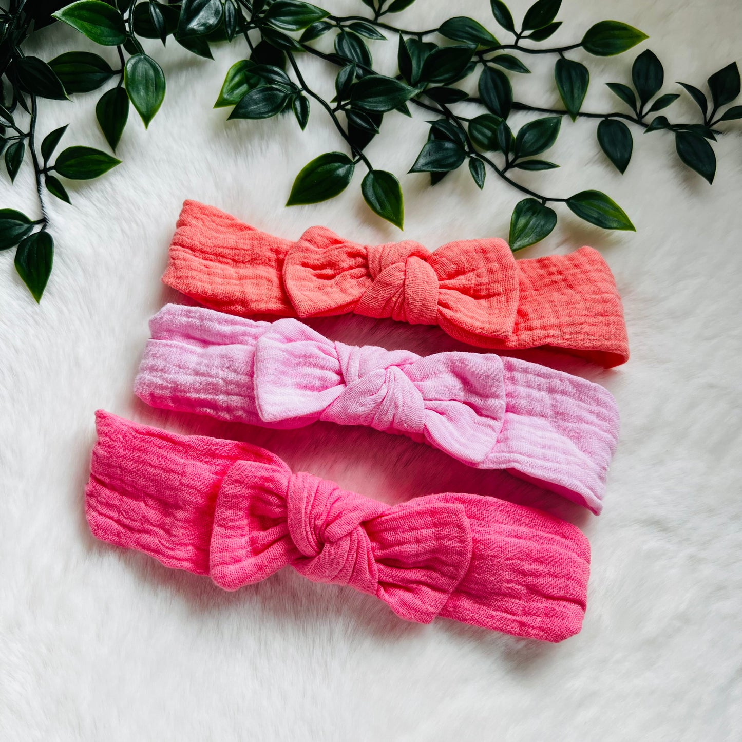 Set Of Three Baby Headbands - Pretty In Pink