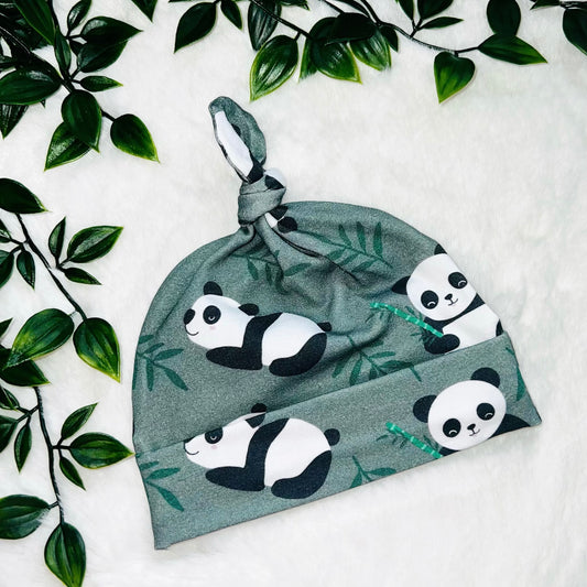 The Khaki Green Panda Baby Hat