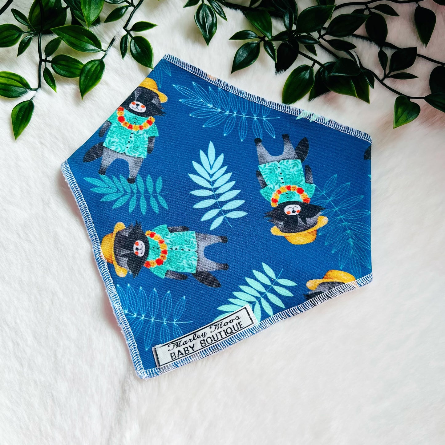 The Blue Hawaiian Raccoon Baby Bib