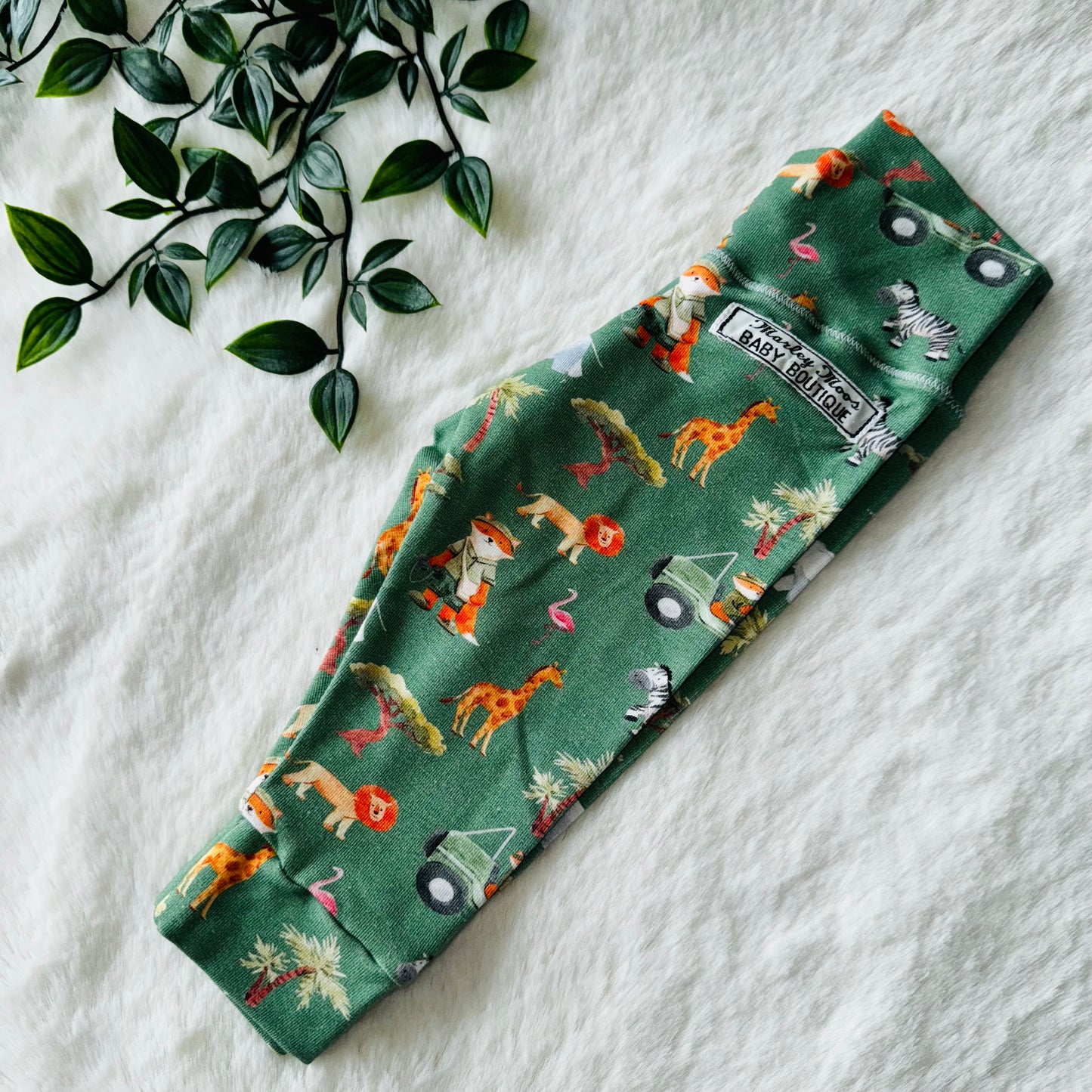 Green Safari Print Leggings