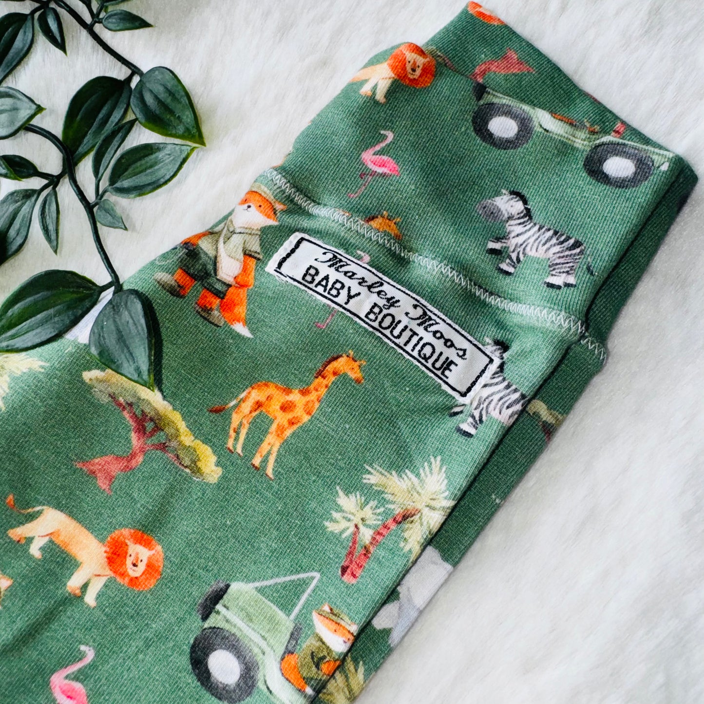 Green Safari Print Leggings