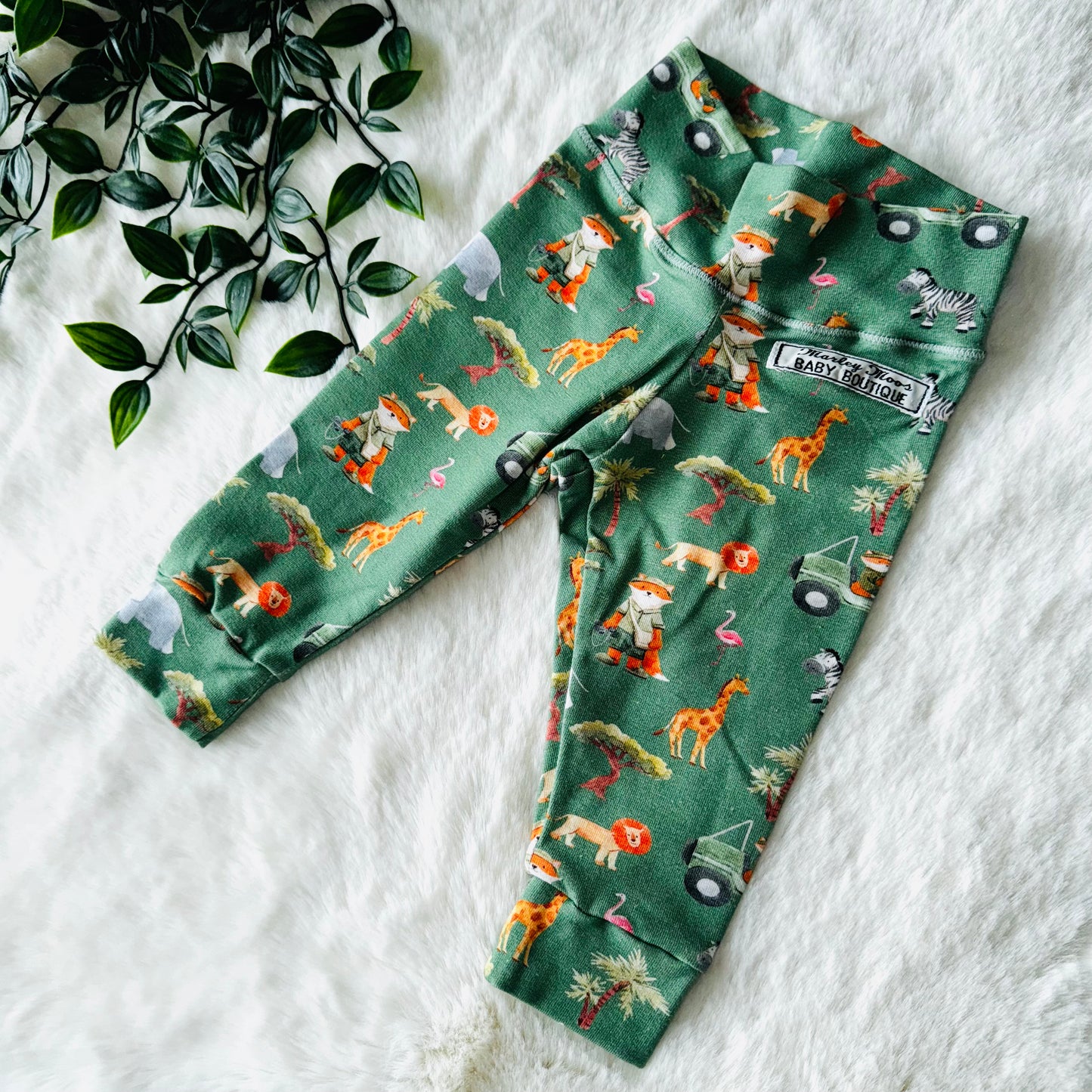 Green Safari Print Leggings