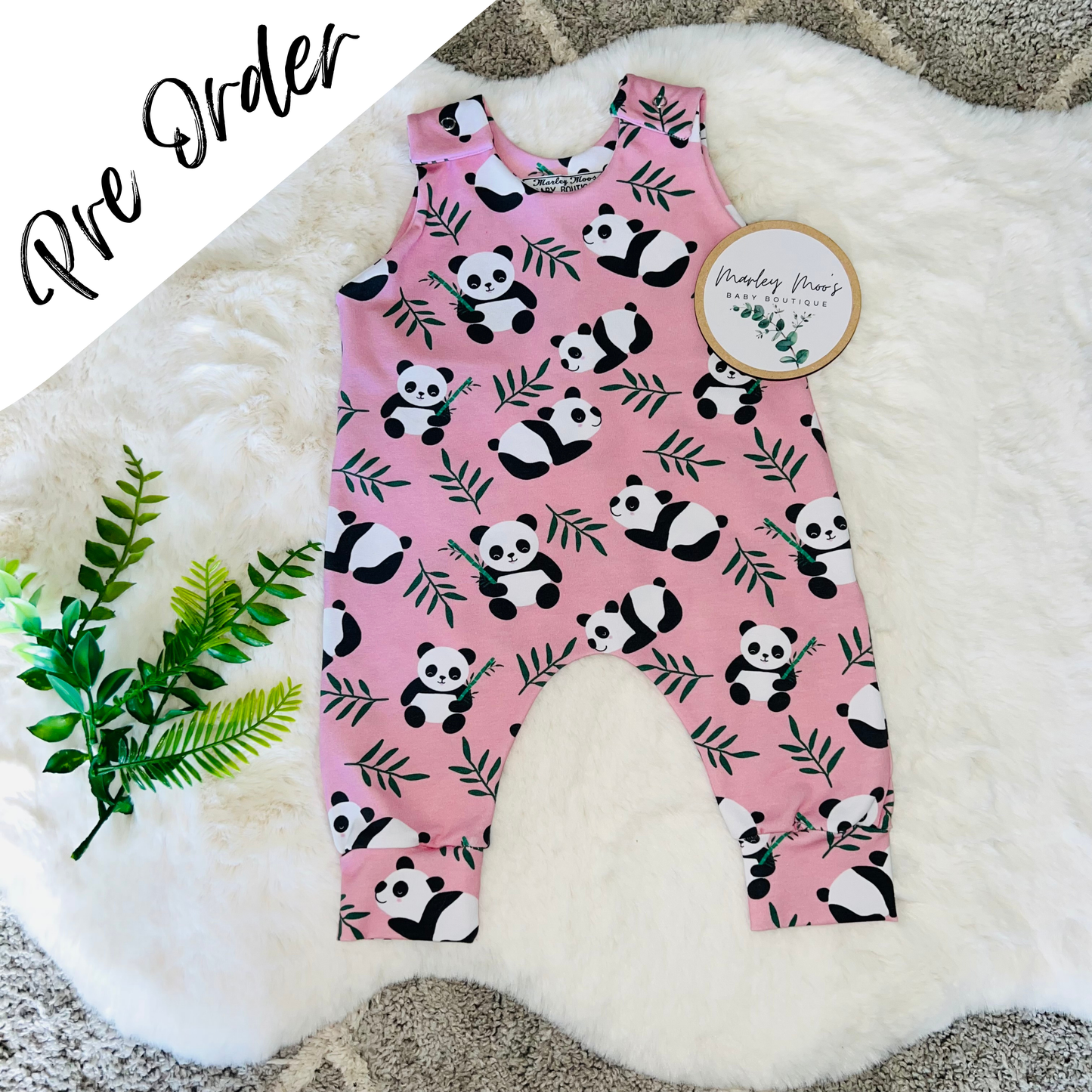 The Panda Romper Pre Order - Pink