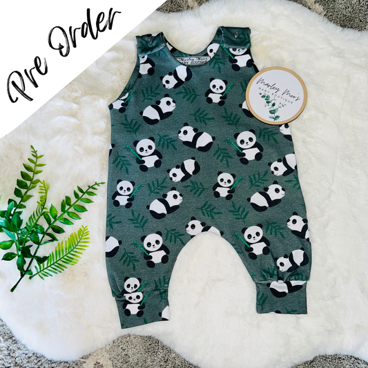 The Panda Romper Pre Order - Khaki Green