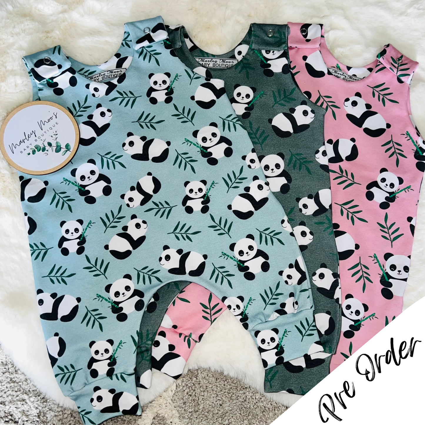 The Panda Romper Pre Order - Pink